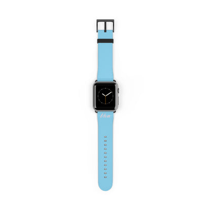 Sky Blue Faux Leather Apple Watch Band