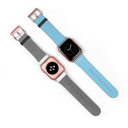 Sky Blue Faux Leather Apple Watch Band