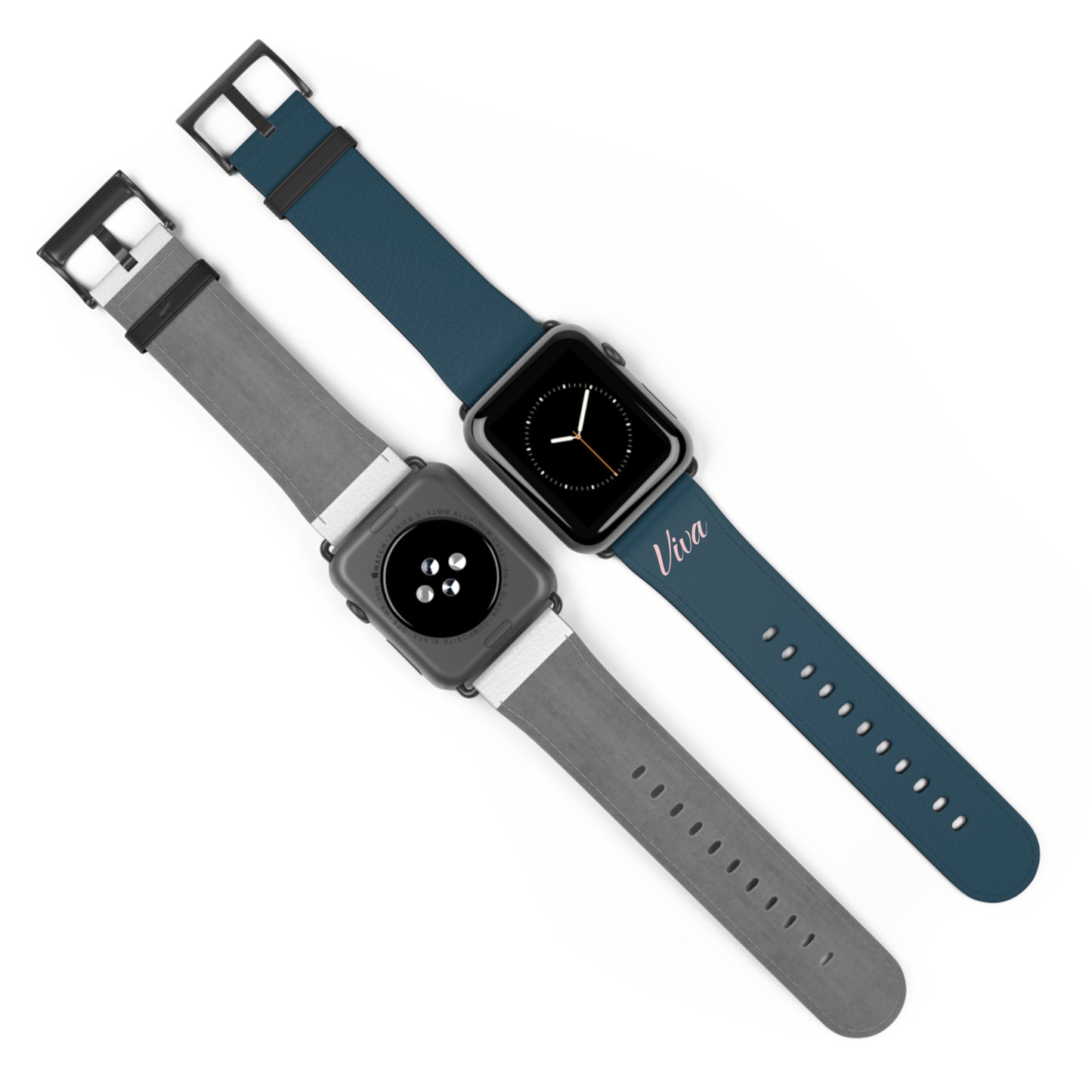 Elegant Blue Faux Leather Apple Watch Band - Viva Phone Boutique 