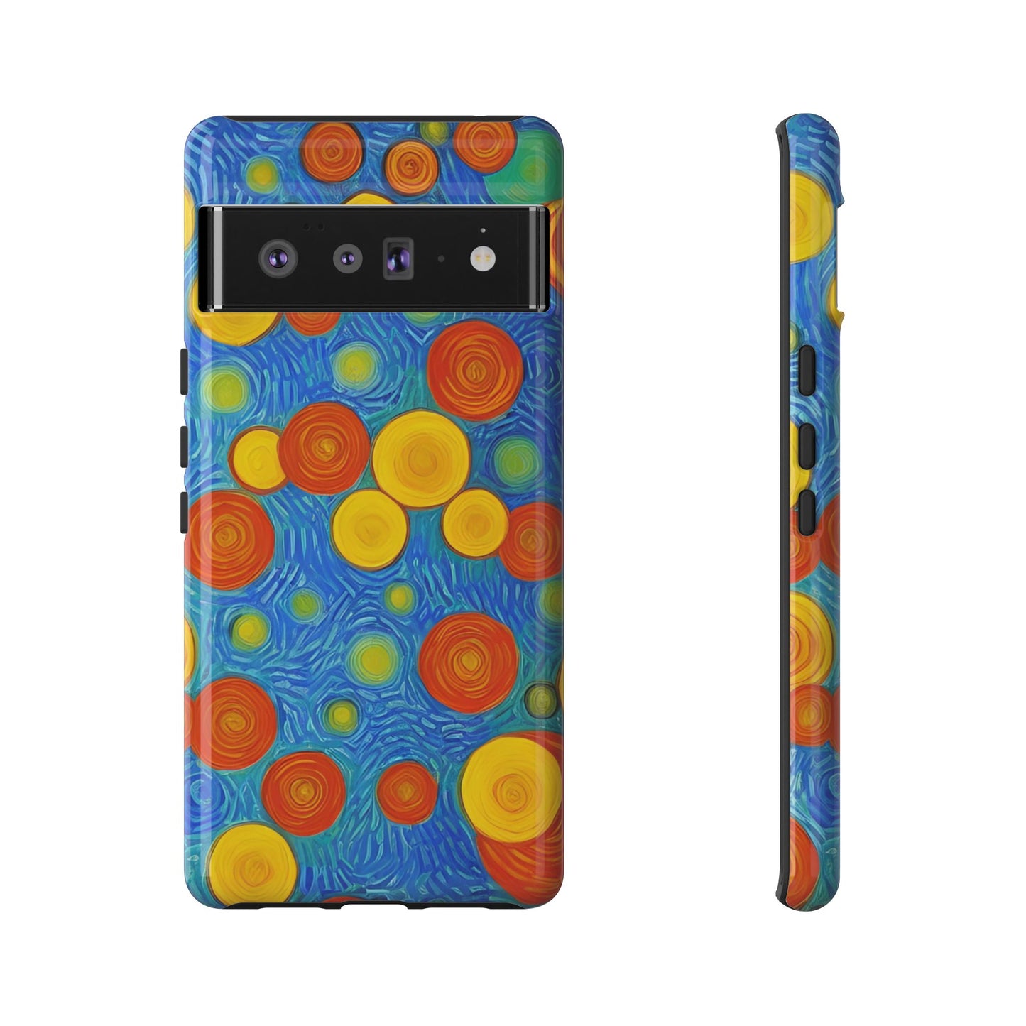 Van Gogh Inspired Blue Tough Case with Yellow and Orange Spirals Phone Case - Viva Phone Boutique 