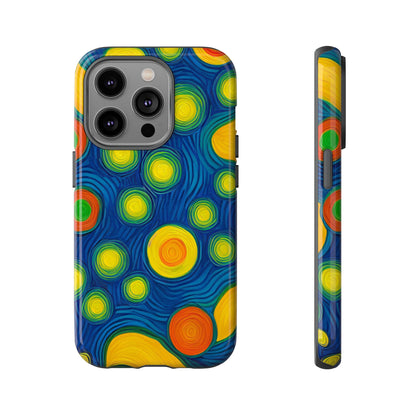 Van Gogh Style Blue, Green, Yellow, and Orange Design Phone Case