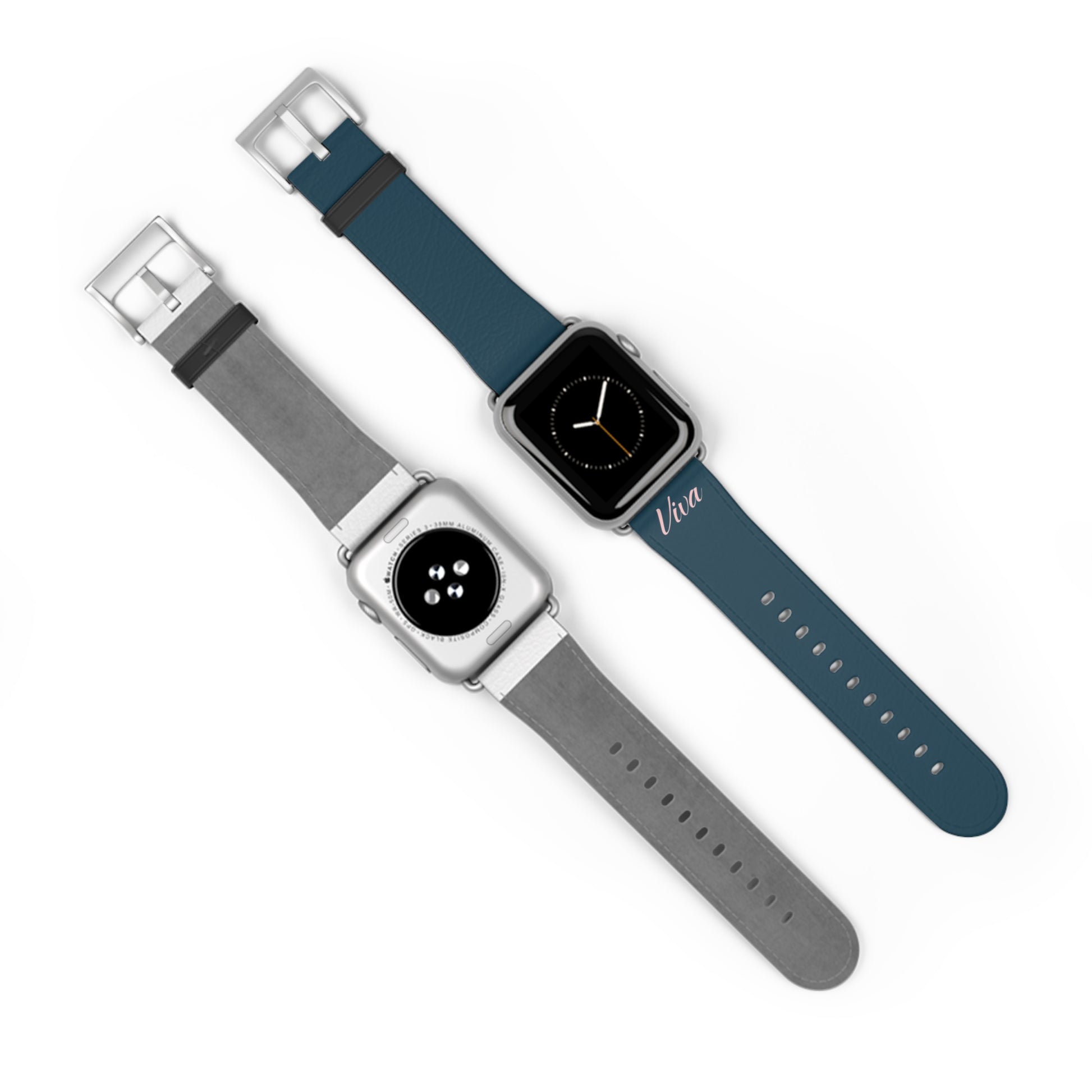 Elegant Blue Faux Leather Apple Watch Band - Viva Phone Boutique 