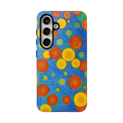 Van Gogh Inspired Blue Tough Case with Yellow and Orange Spirals Phone Case