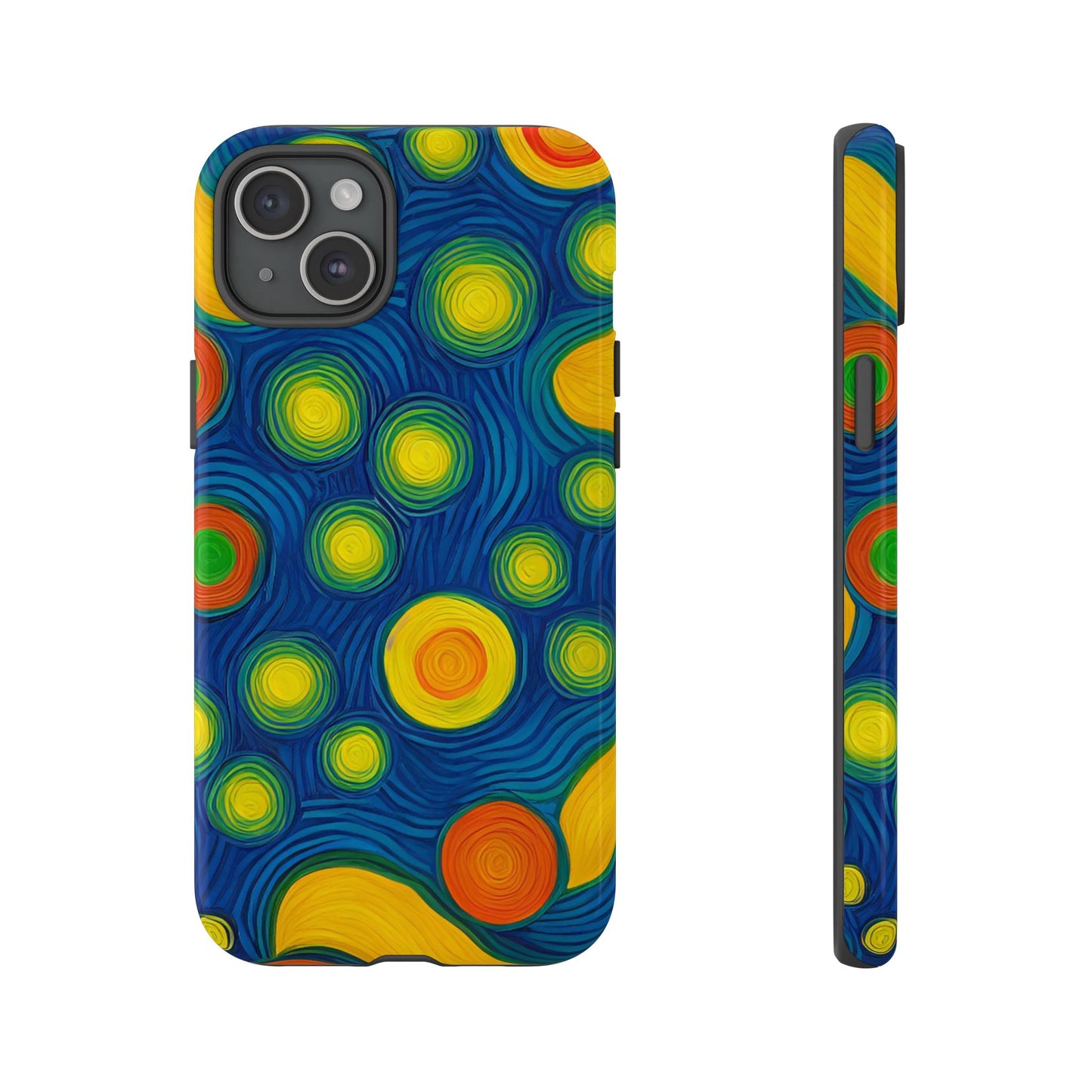 Van Gogh Style Blue, Green, Yellow, and Orange Design Phone Case