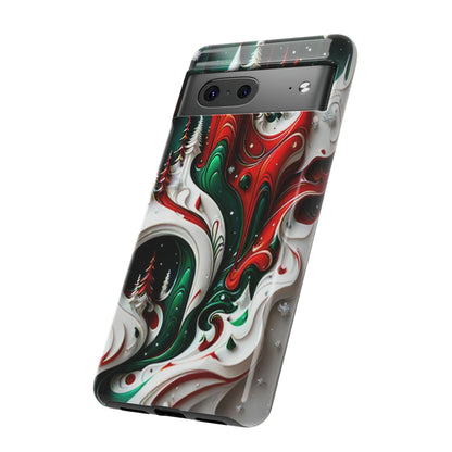 Abstract Fluid Christmas Tough Phone Case