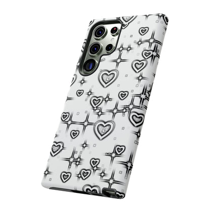 Sketch Hearts Tough Phone Case