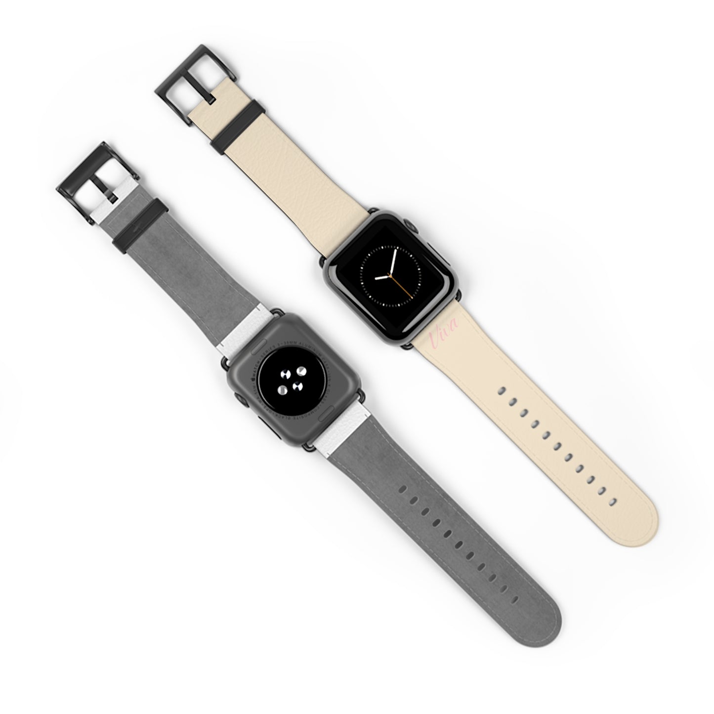 Cream Faux Leather Apple Watch Band - Viva Phone Boutique 