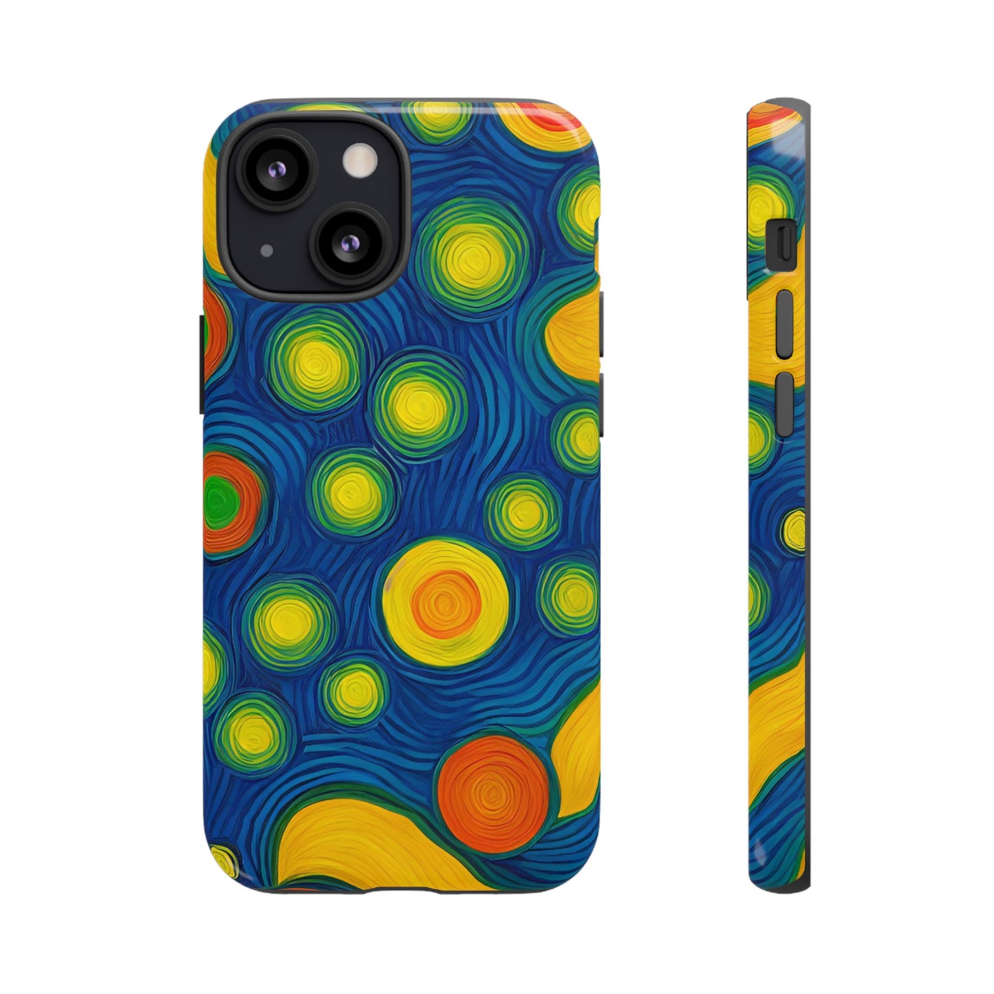 Van Gogh Style Blue, Green, Yellow, and Orange Design Phone Case