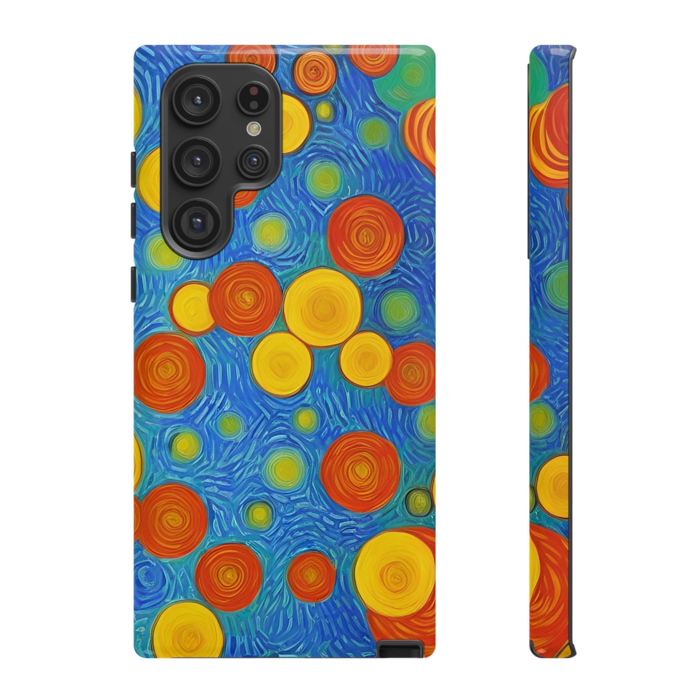 Van Gogh Inspired Blue Tough Case with Yellow and Orange Spirals Phone Case - Viva Phone Boutique 