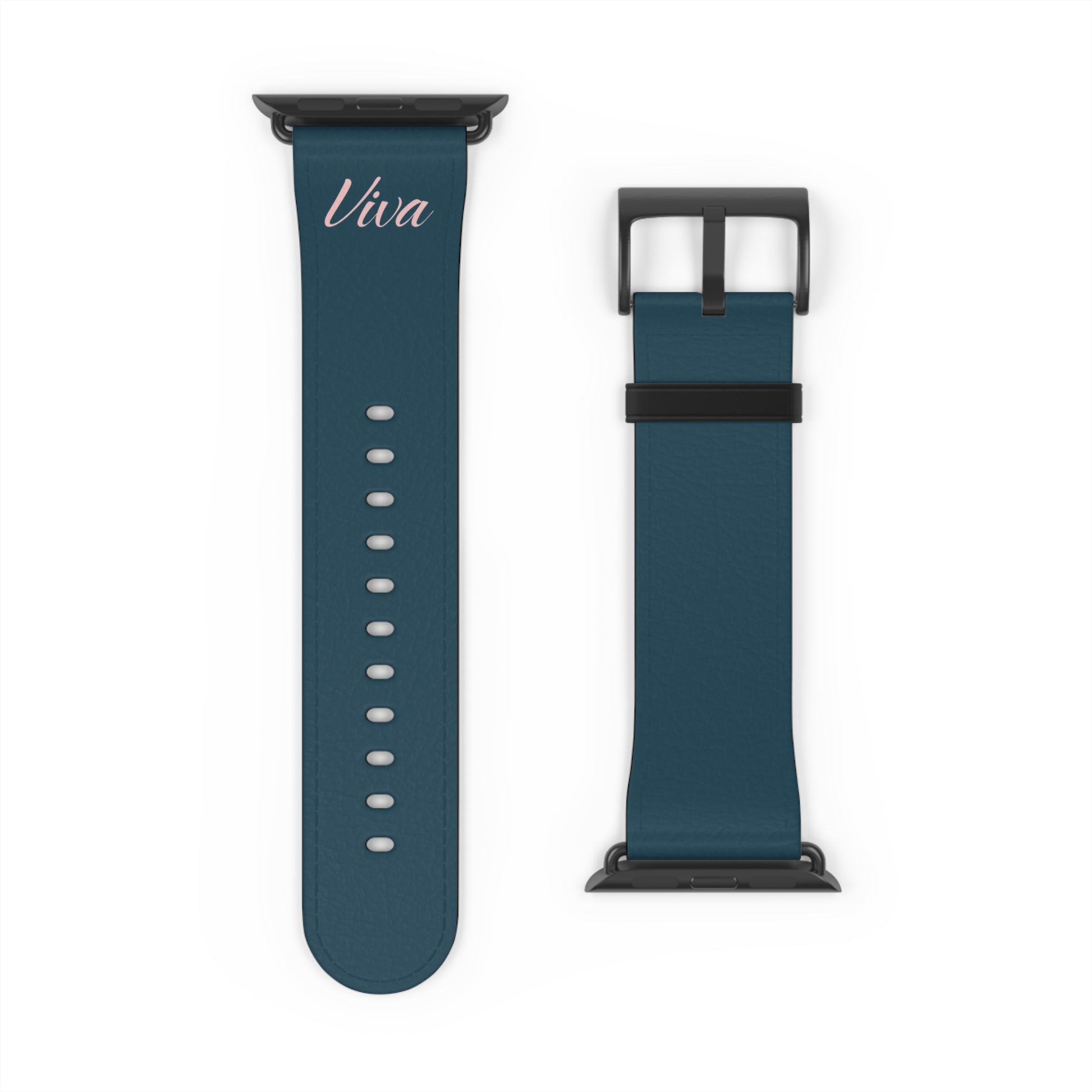 Elegant Blue Faux Leather Apple Watch Band - Viva Phone Boutique 