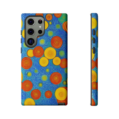 Van Gogh Inspired Blue Tough Case with Yellow and Orange Spirals Phone Case