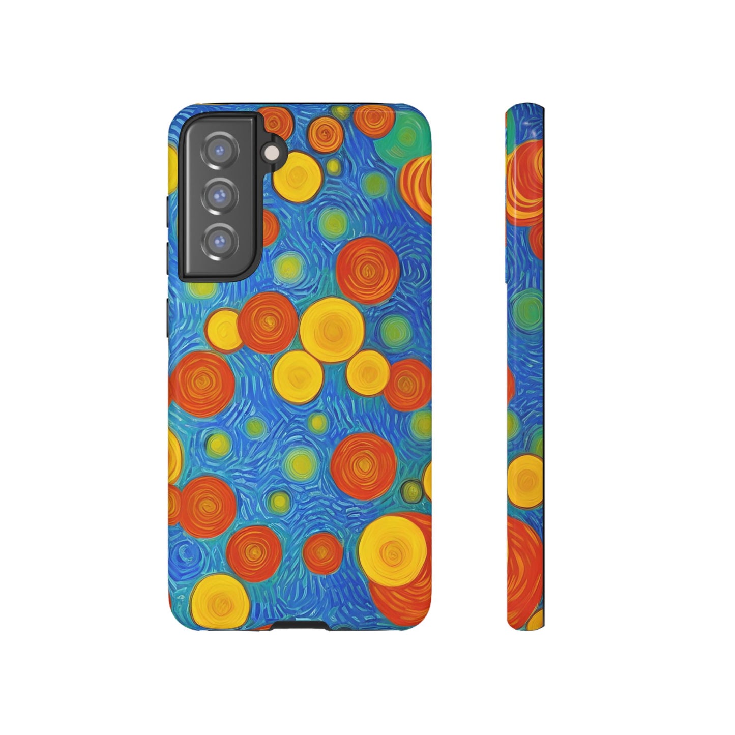 Van Gogh Inspired Blue Tough Case with Yellow and Orange Spirals Phone Case