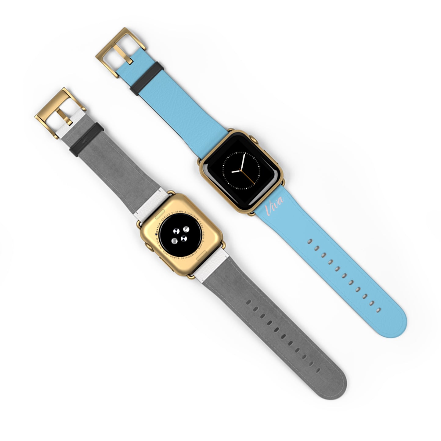 Sky Blue Faux Leather Apple Watch Band - Viva Phone Boutique 