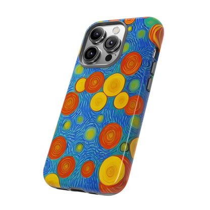 Van Gogh Inspired Blue Tough Case with Yellow and Orange Spirals Phone Case