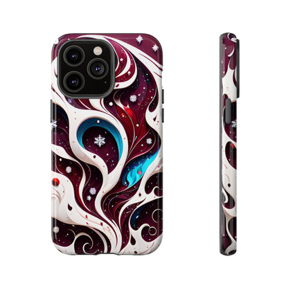 Abstract Fluid Burgundy Christmas Phone Case