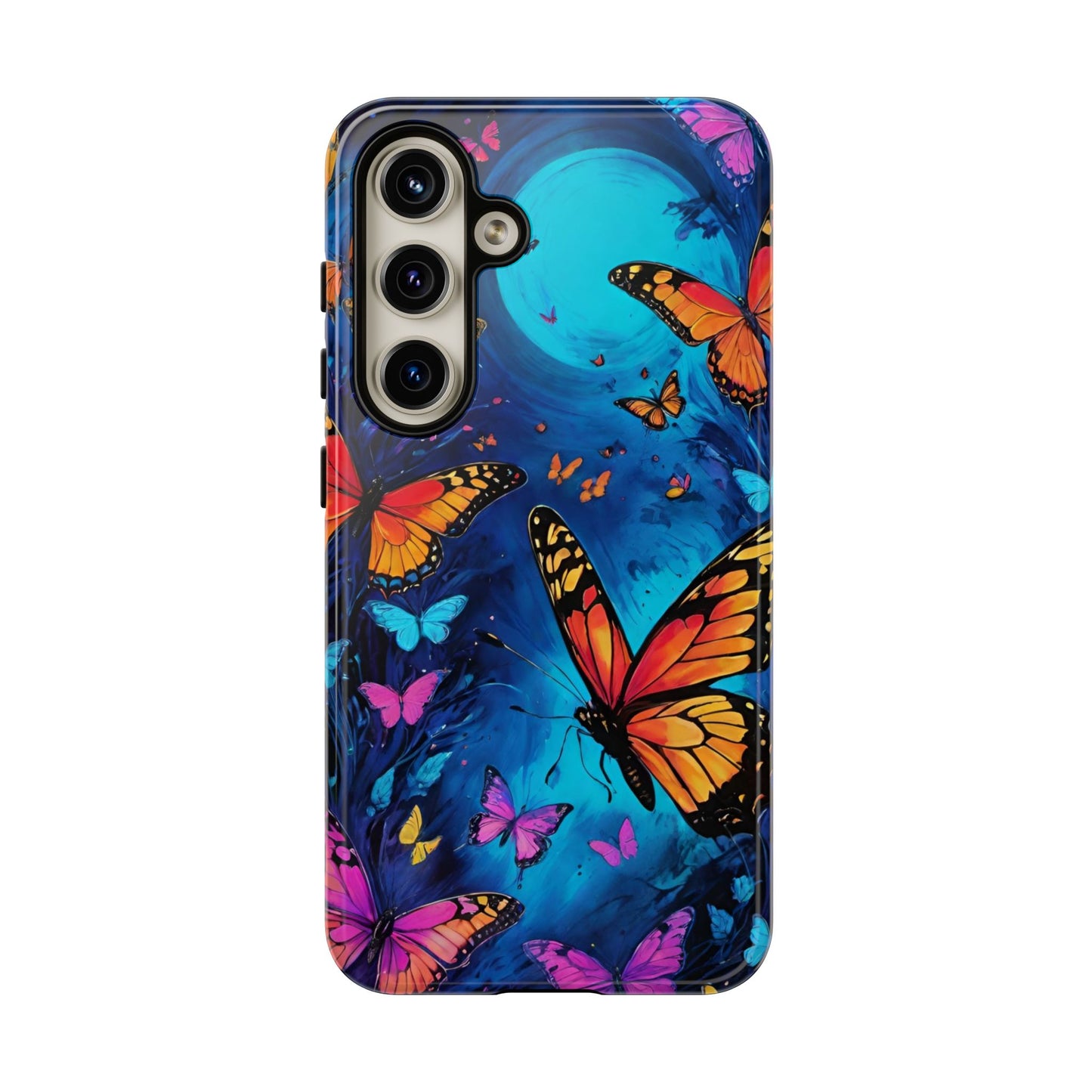 Blue and Purple Butterfly Design Phone Case