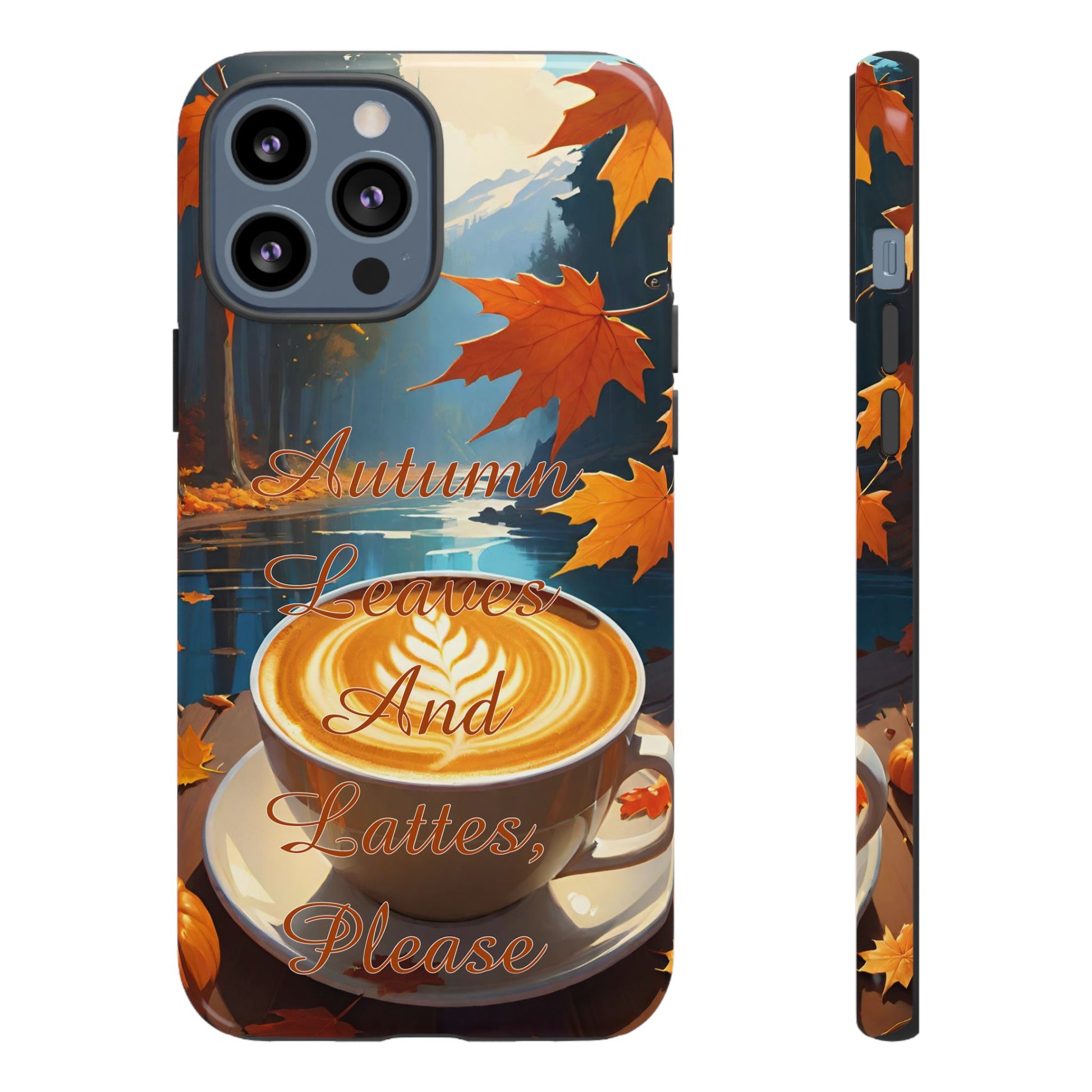 Autumn Leaves Latte Phone Case - Cozy Fall Vibes - Viva Phone Boutique 