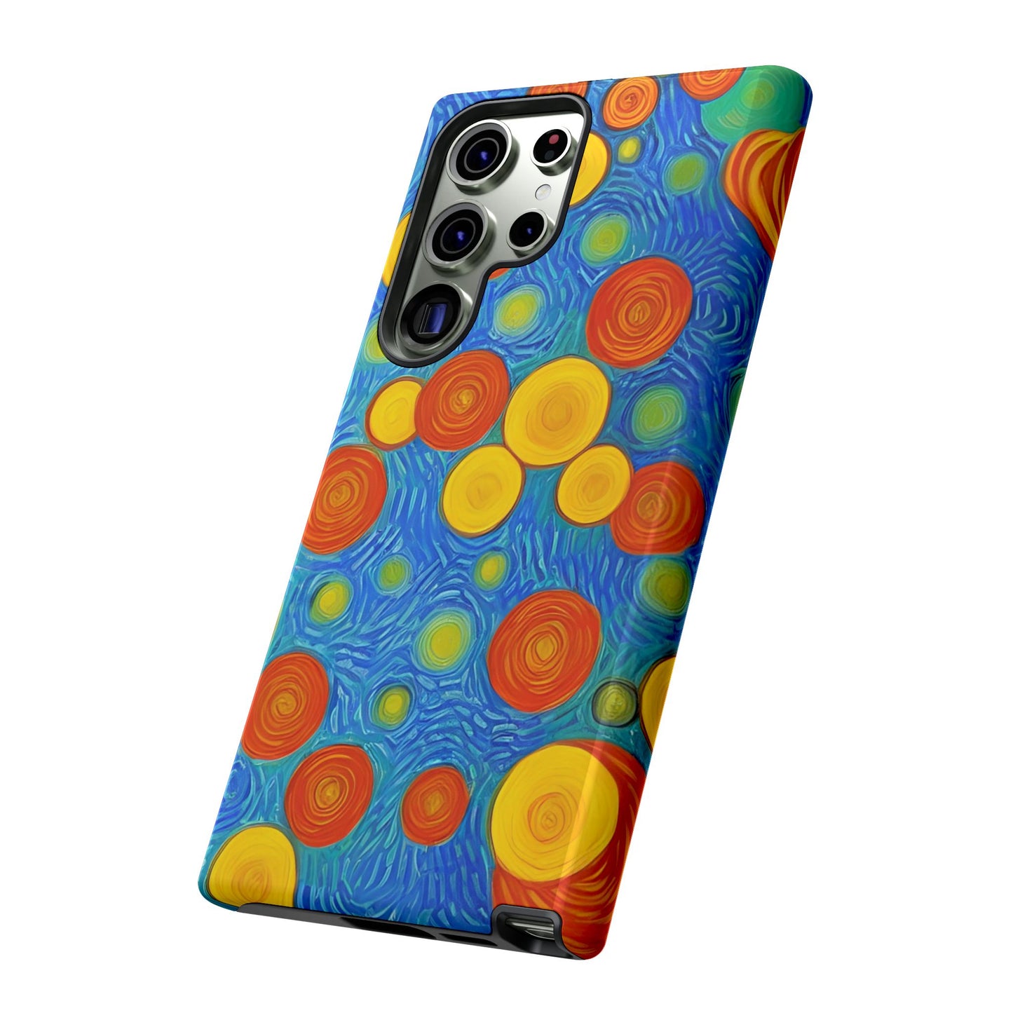 Van Gogh Inspired Blue Tough Case with Yellow and Orange Spirals Phone Case