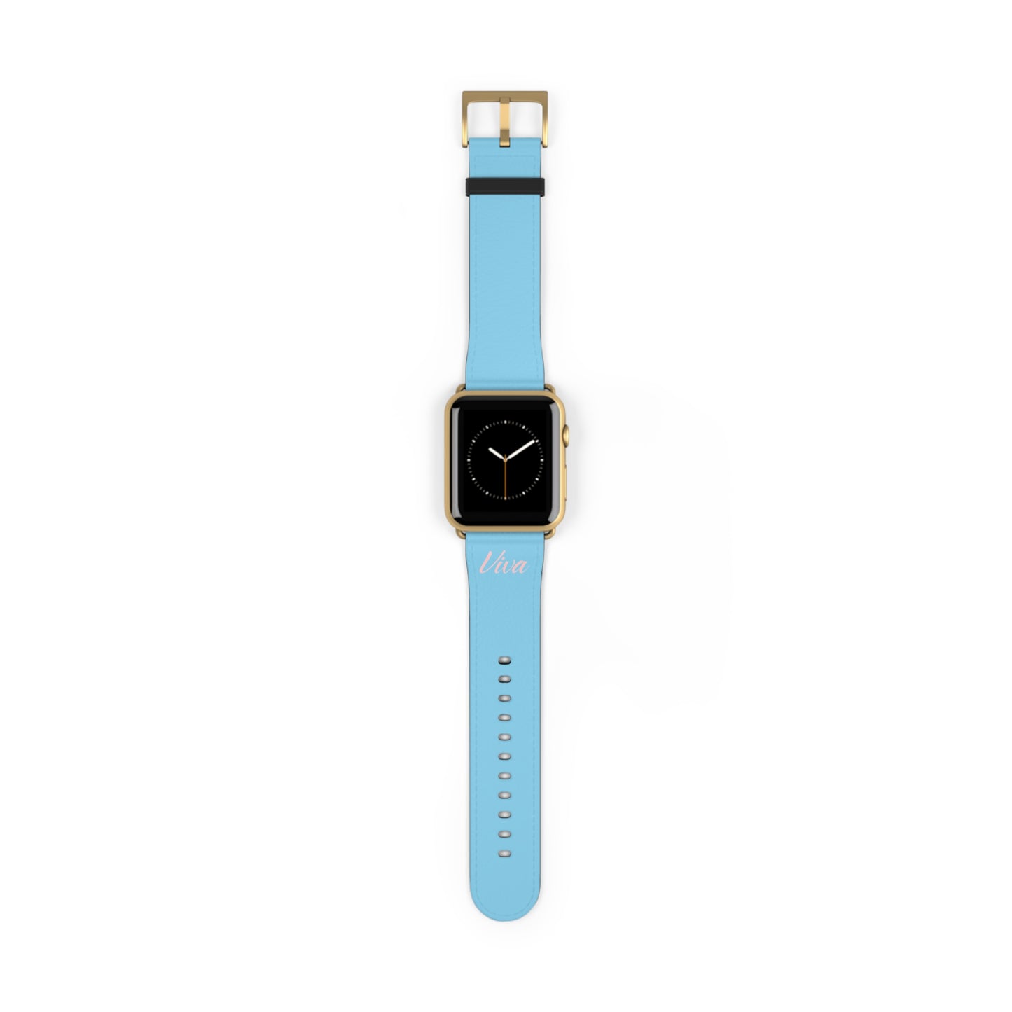 Sky Blue Faux Leather Apple Watch Band