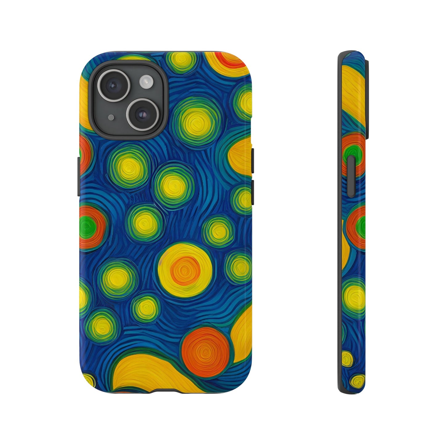 Van Gogh Style Blue, Green, Yellow, and Orange Design Phone Case