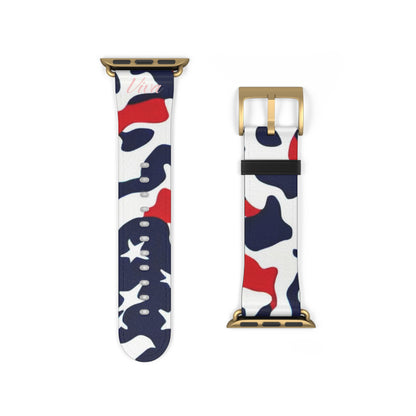 USA Camo Faux Leather Apple Watch Band