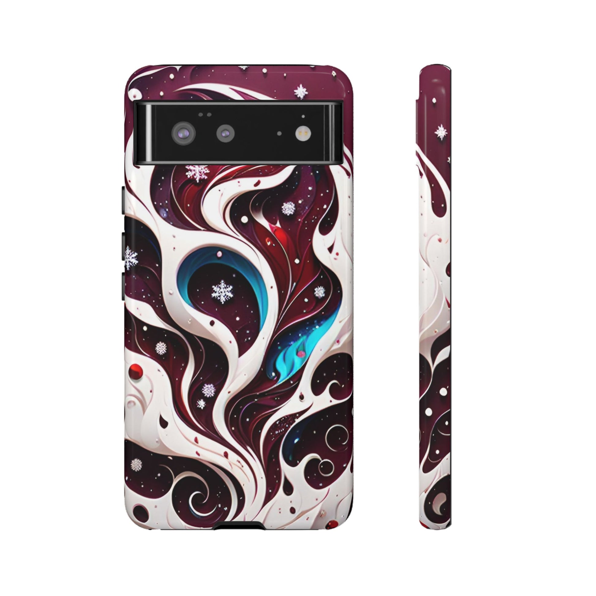 Abstract Fluid Burgundy Christmas Phone Case - Viva Phone Boutique 