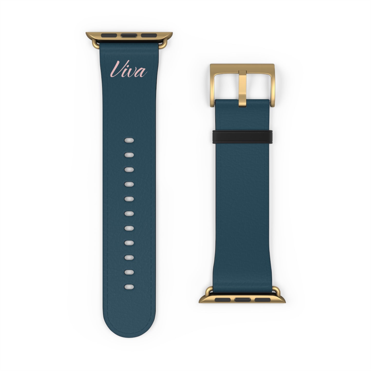 Elegant Blue Faux Leather Apple Watch Band - Viva Phone Boutique 