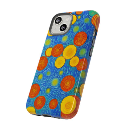 Van Gogh Inspired Blue Tough Case with Yellow and Orange Spirals Phone Case