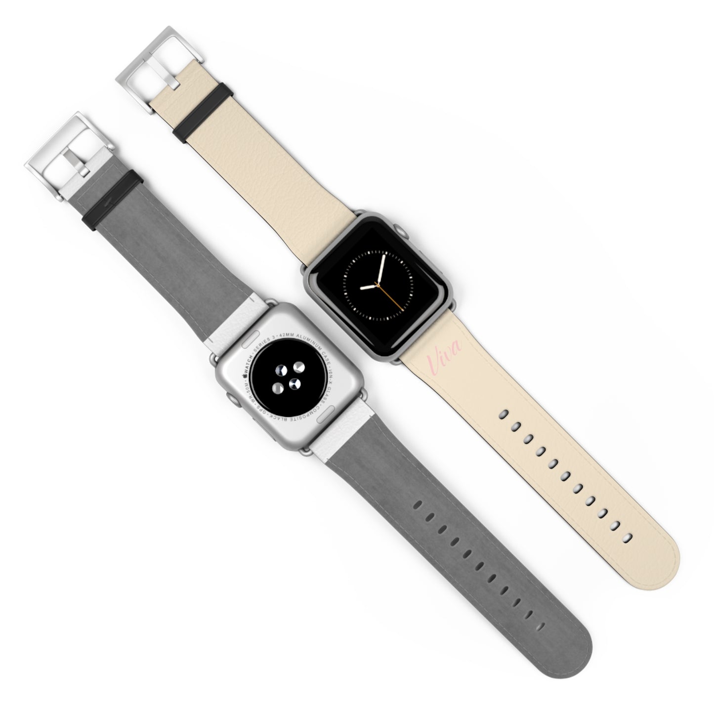 Cream Faux Leather Apple Watch Band - Viva Phone Boutique 