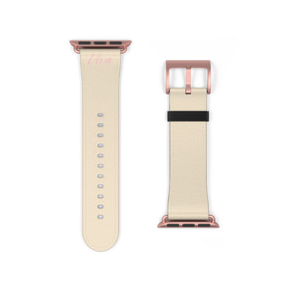 Cream Faux Leather Apple Watch Band - Viva Phone Boutique 