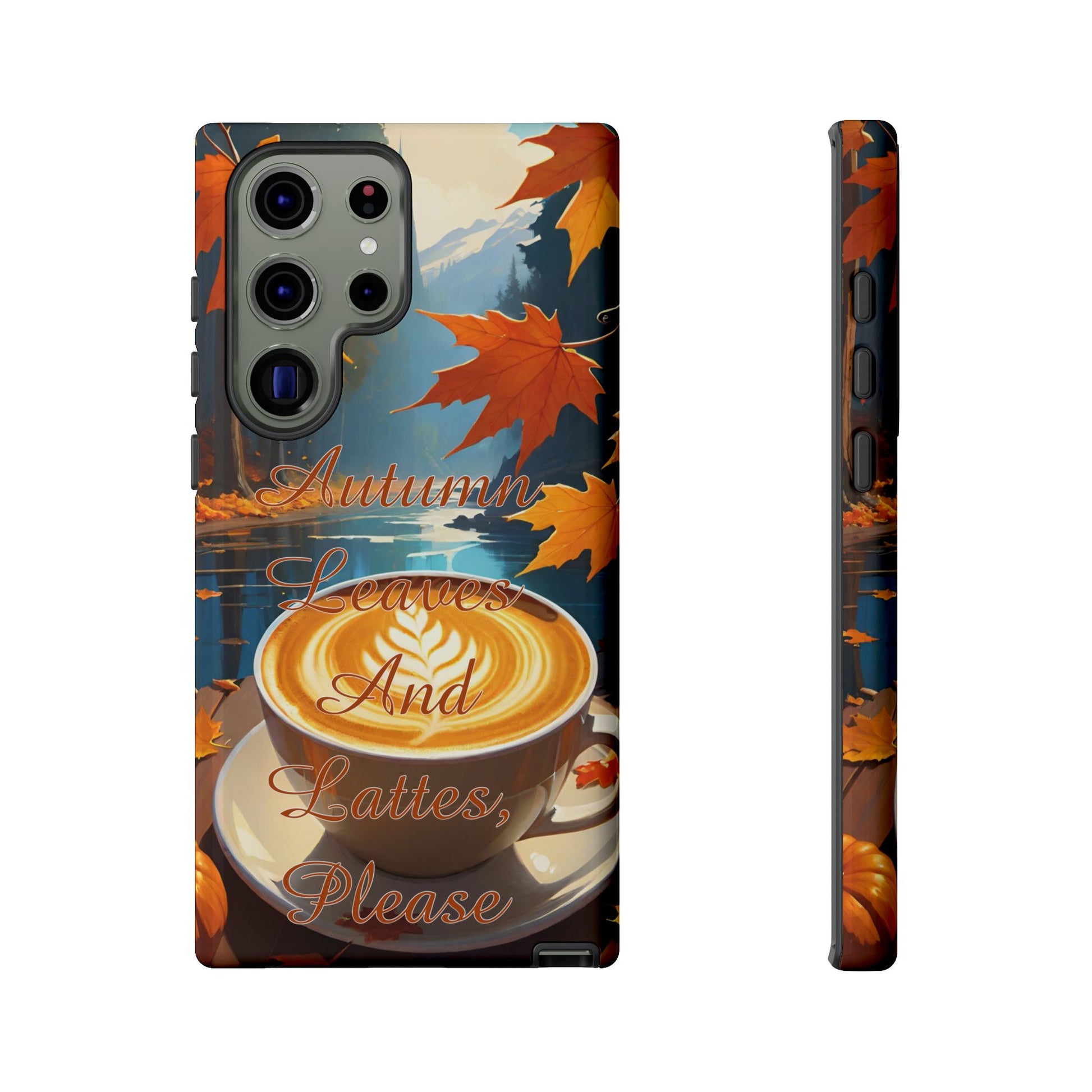 Autumn Leaves Latte Phone Case - Cozy Fall Vibes - Viva Phone Boutique 