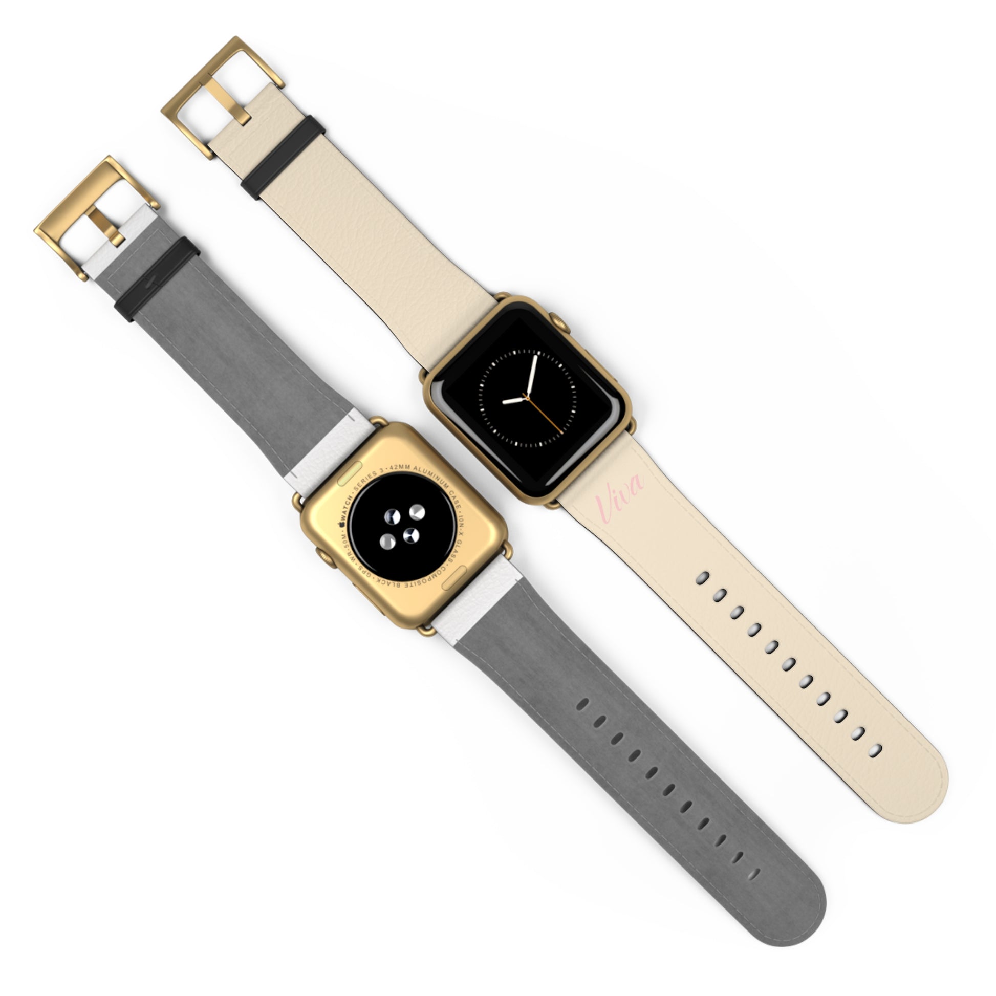 Cream Faux Leather Apple Watch Band - Viva Phone Boutique 