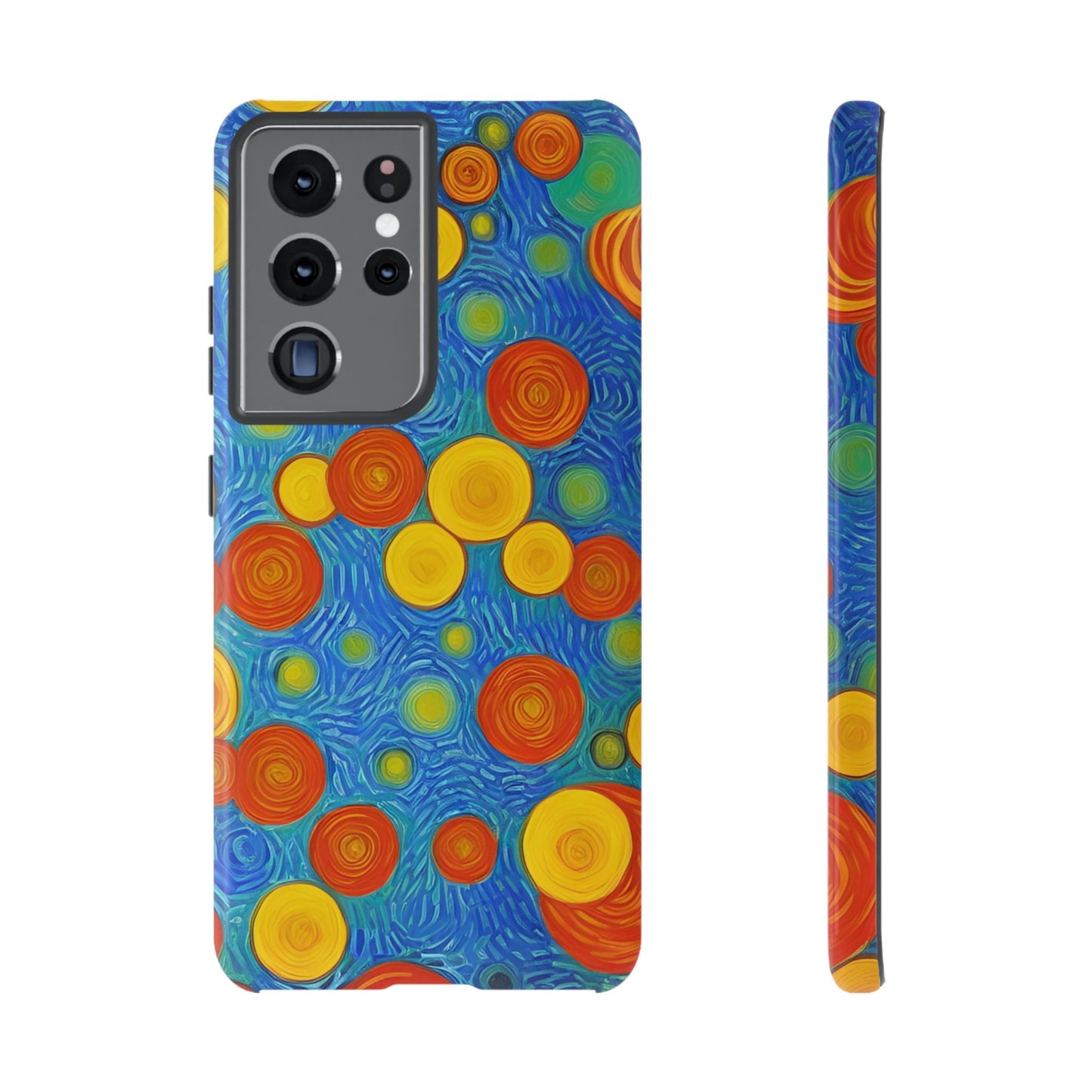 Van Gogh Inspired Blue Tough Case with Yellow and Orange Spirals Phone Case - Viva Phone Boutique 