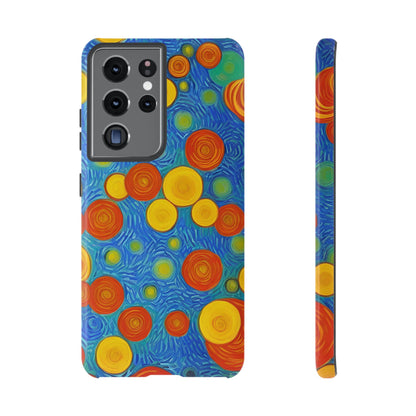 Van Gogh Inspired Blue Tough Case with Yellow and Orange Spirals Phone Case