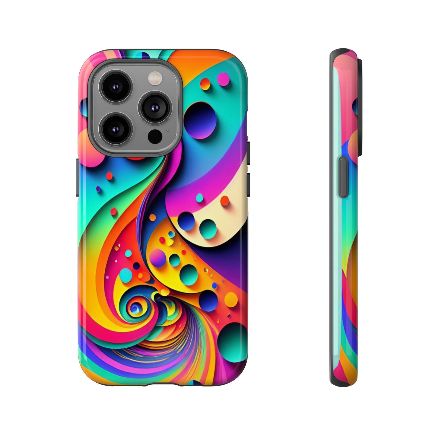 Trippy and Colorful Bubble Design Phone Case