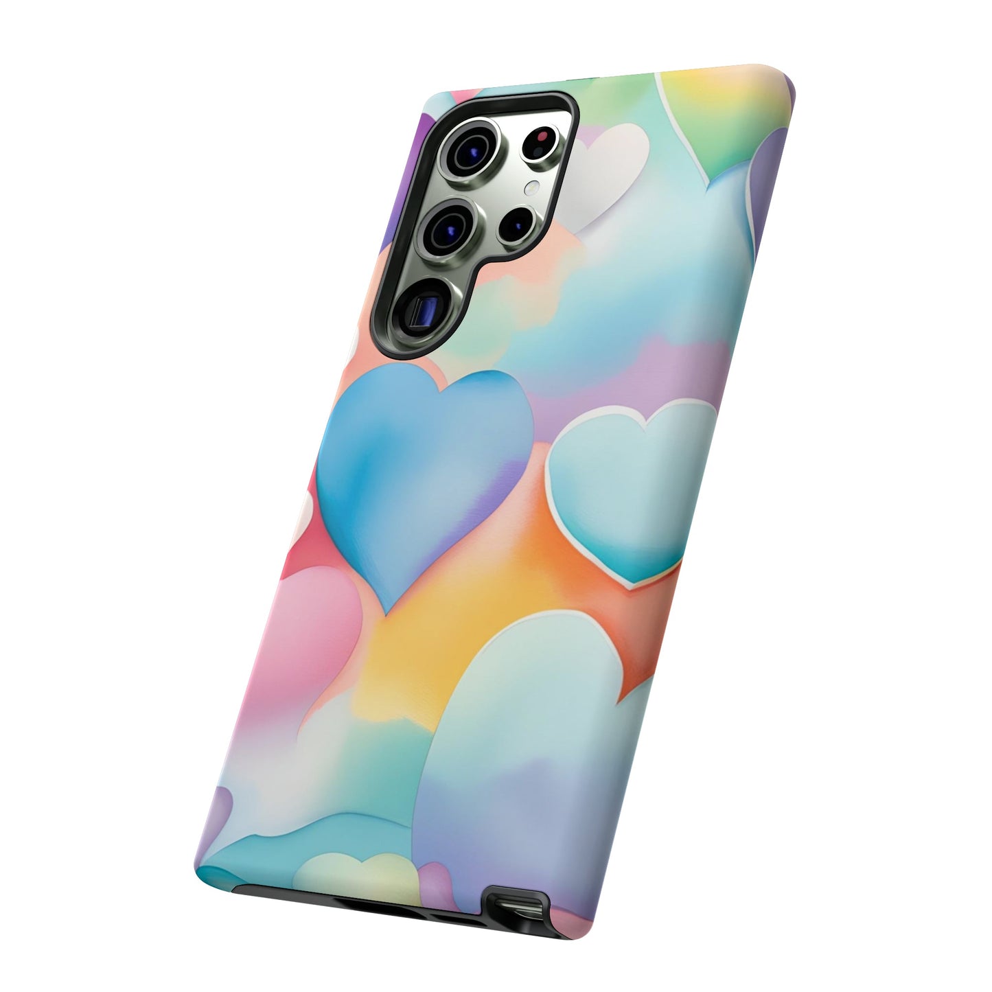 Watercolor Hearts Tough Phone Case