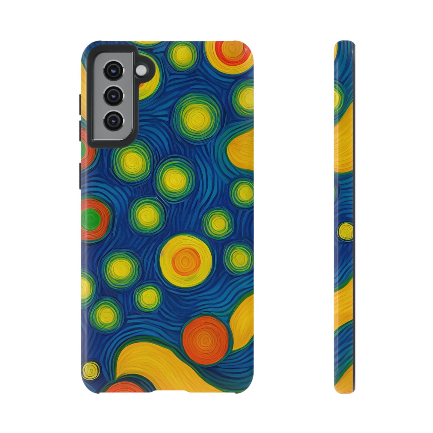 Van Gogh Style Blue, Green, Yellow, and Orange Design Phone Case