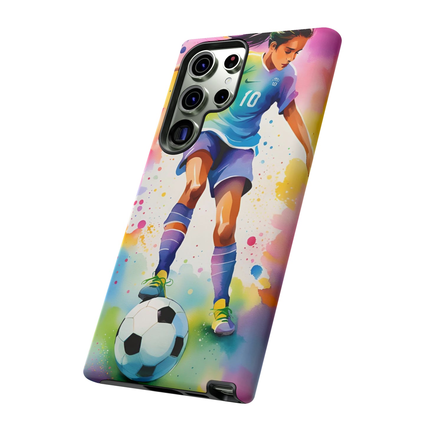 Watercolor Soccer Girl Tough Phone Case
