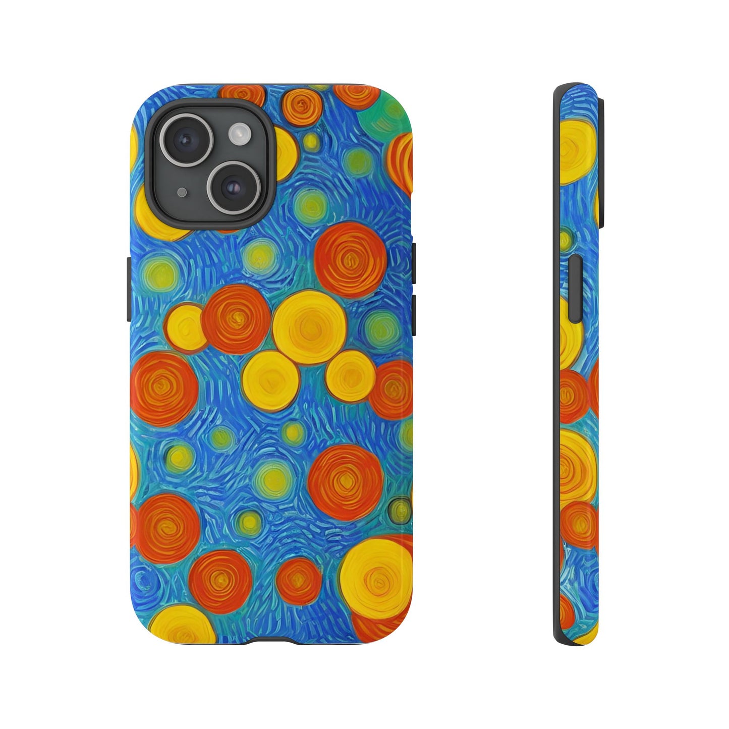 Van Gogh Inspired Blue Tough Case with Yellow and Orange Spirals Phone Case - Viva Phone Boutique 