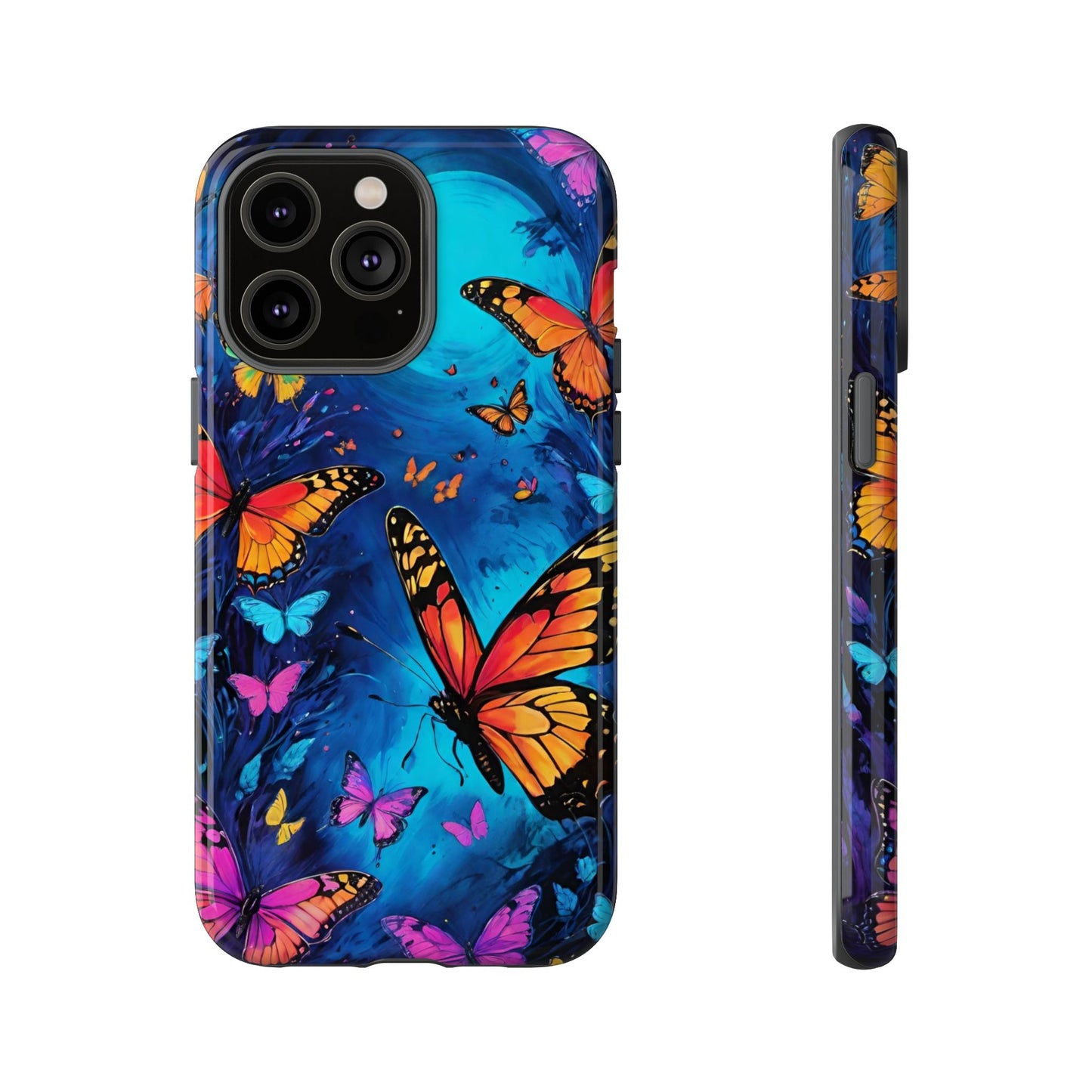 Blue and Purple Butterfly Design Phone Case