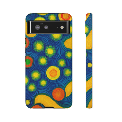 Van Gogh Style Blue, Green, Yellow, and Orange Design Phone Case