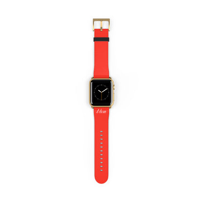 Red Faux Leather Apple Watch Band