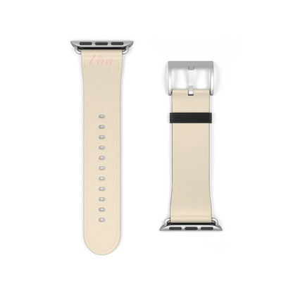 Cream Faux Leather Apple Watch Band - Viva Phone Boutique 