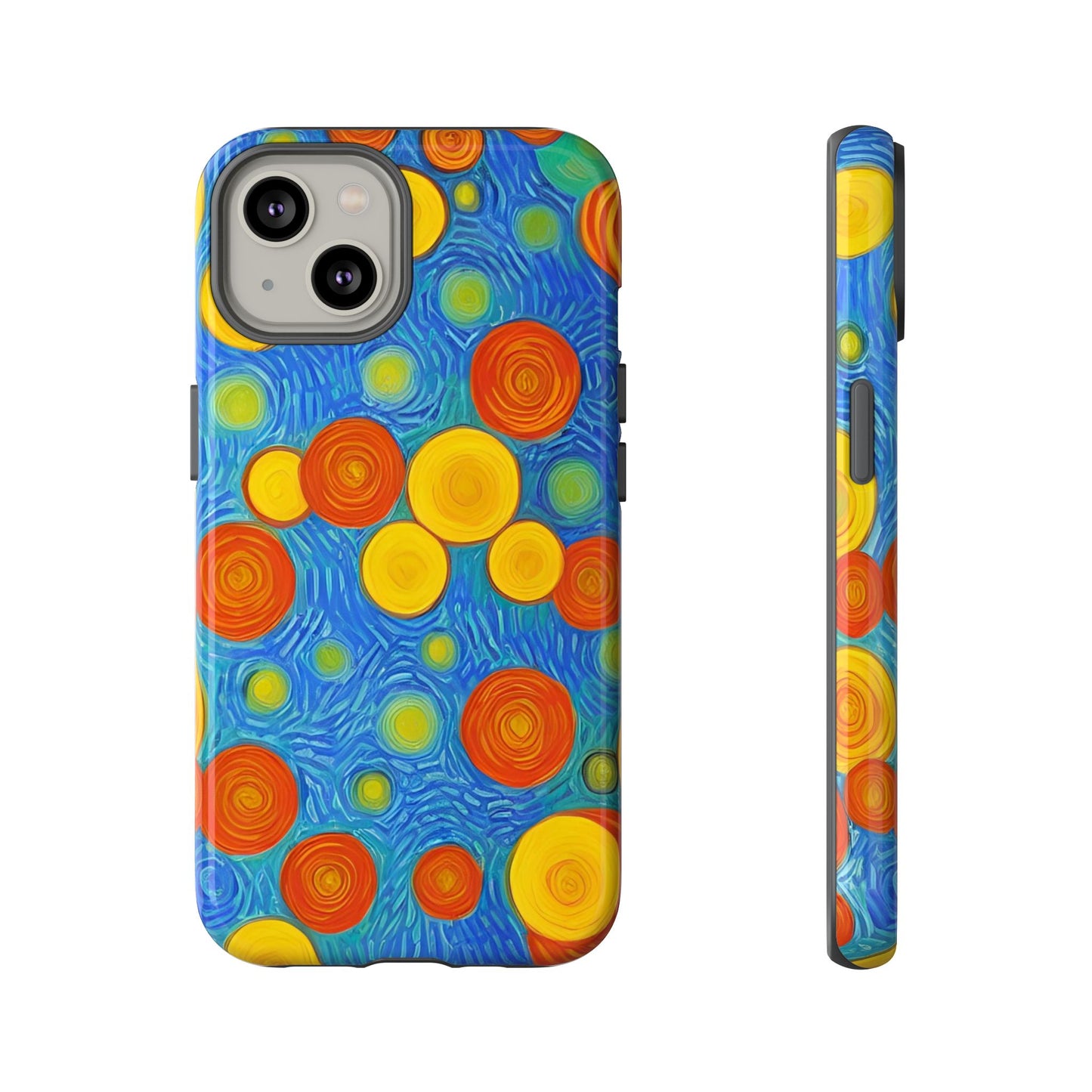 Van Gogh Inspired Blue Tough Case with Yellow and Orange Spirals Phone Case