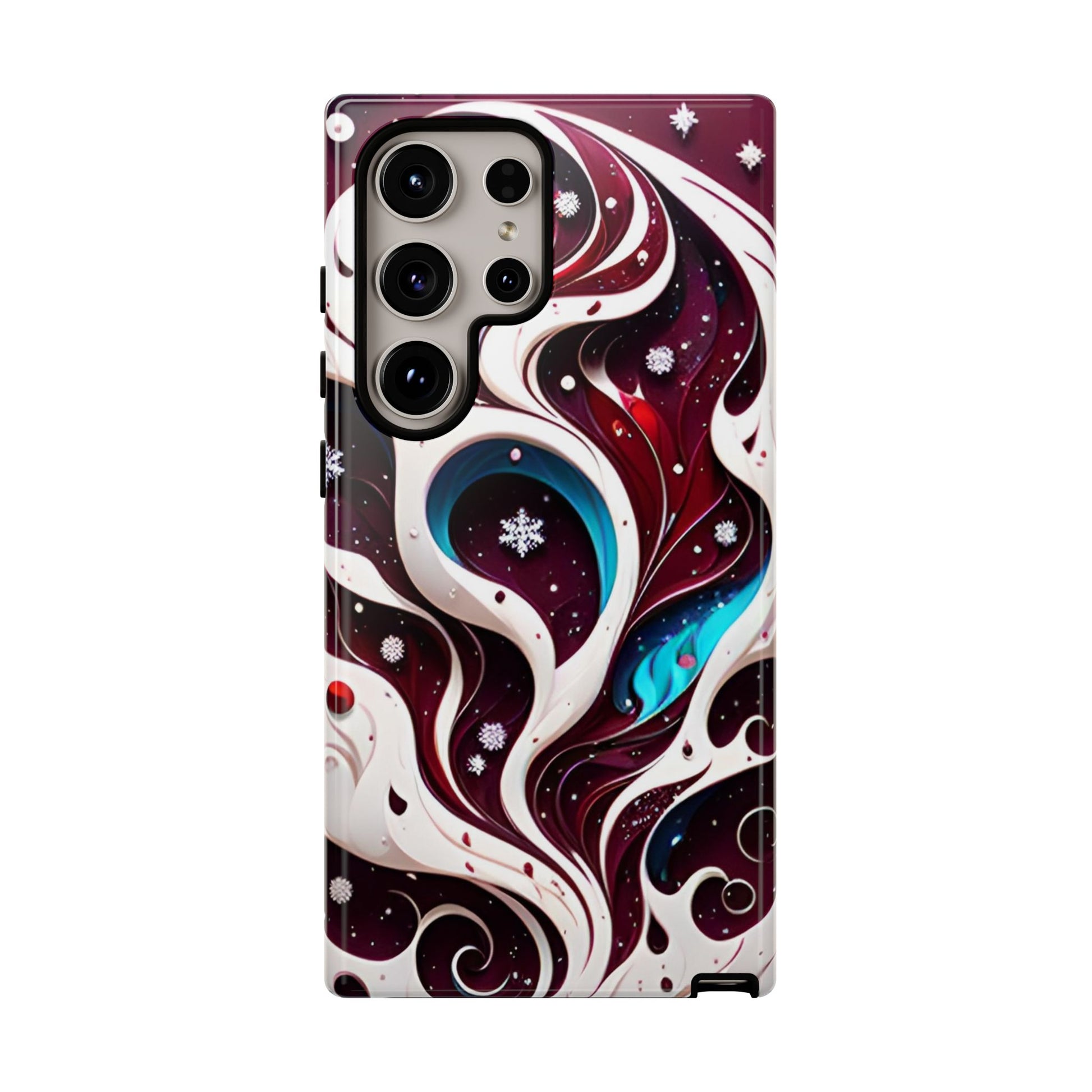 Abstract Fluid Burgundy Christmas Phone Case - Viva Phone Boutique 