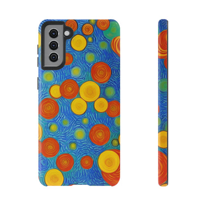 Van Gogh Inspired Blue Tough Case with Yellow and Orange Spirals Phone Case