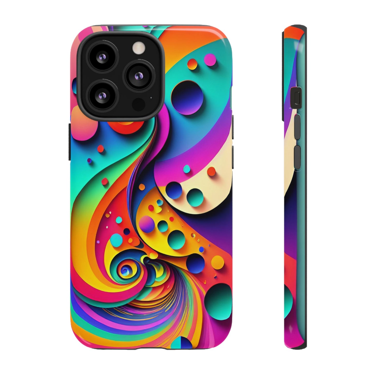 Trippy and Colorful Bubble Design Phone Case