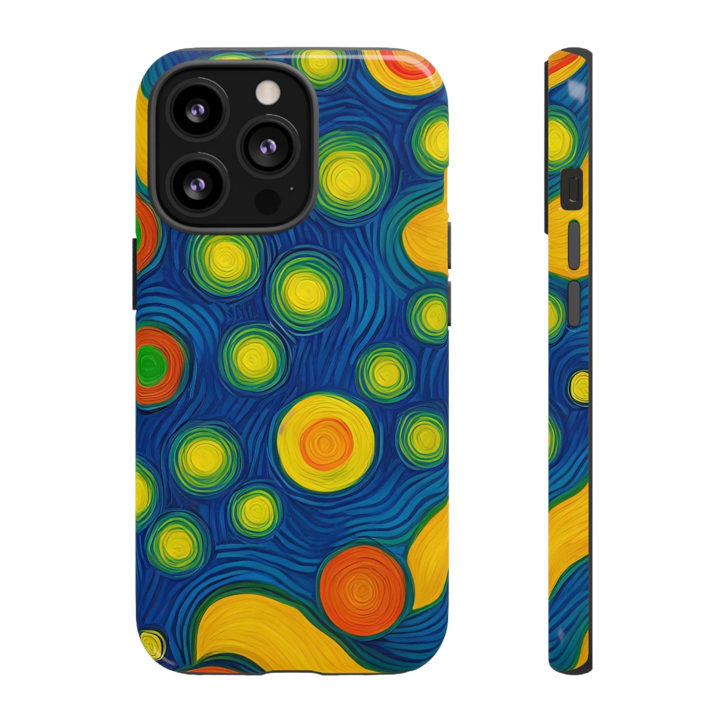 Van Gogh Style Blue, Green, Yellow, and Orange Design Phone Case