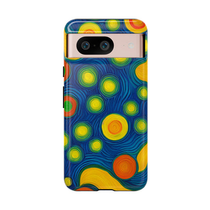 Van Gogh Style Blue, Green, Yellow, and Orange Design Phone Case