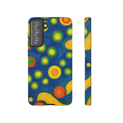 Van Gogh Style Blue, Green, Yellow, and Orange Design Phone Case